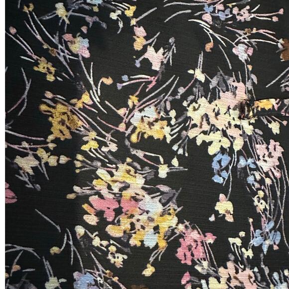 CeCe Women's Floral Print Ruffle Sleeve Blouse Black Size Small NWT Elegant Chic - Picture 6 of 10